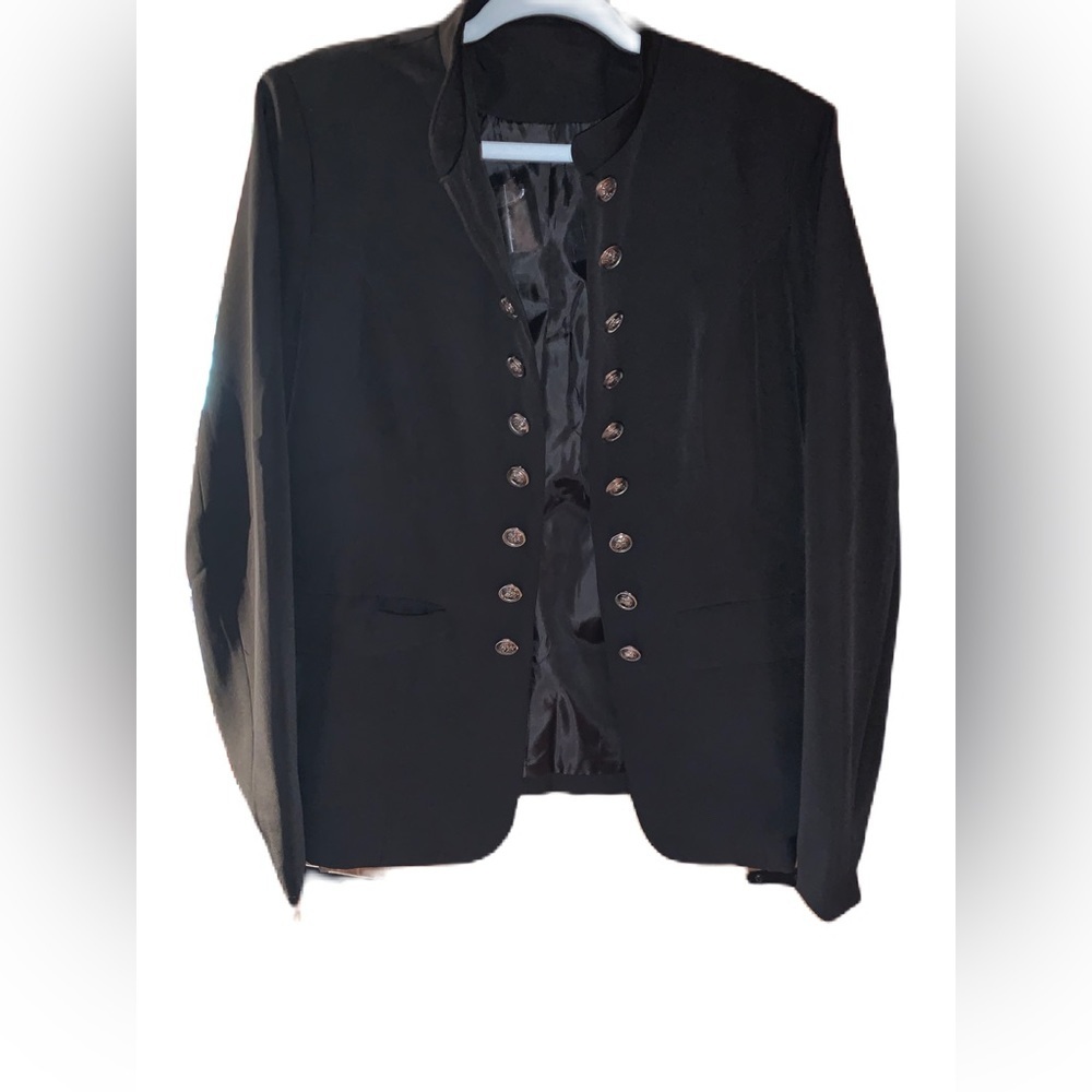 Women's Open Front Long Sleeves Work Blazer Casual Buttons Suit Jacket - Picture 5 of 8